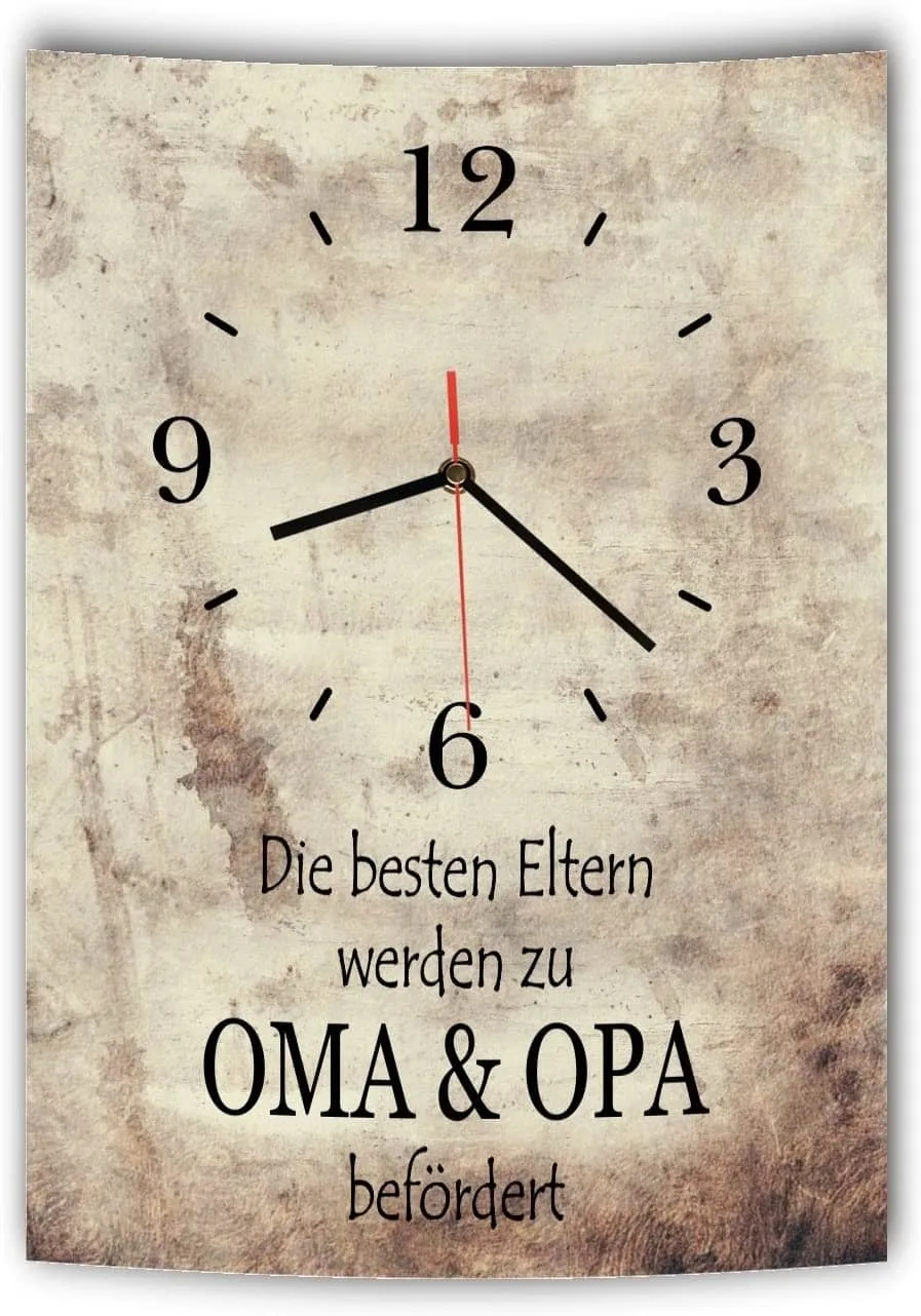 LAUTLOSE Designer Wanduhr mit Spruch