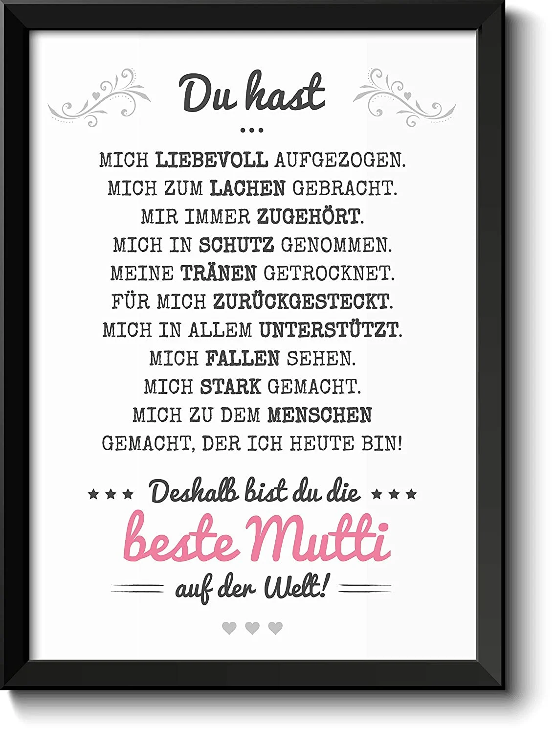 Beste Mama Bild im schwarzem Holz-Rahmen