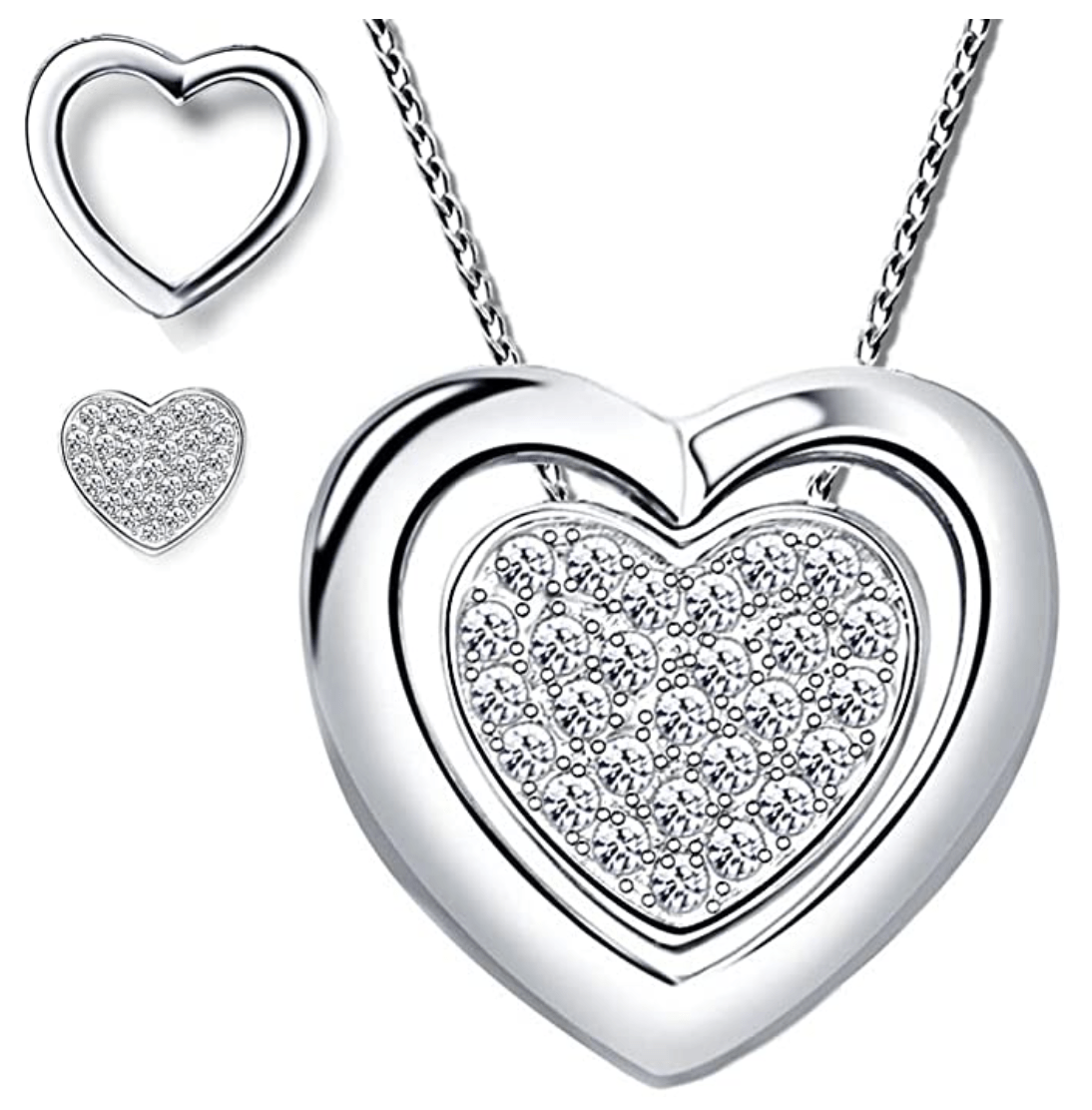 Herz Halskette mit 2 Anhänger