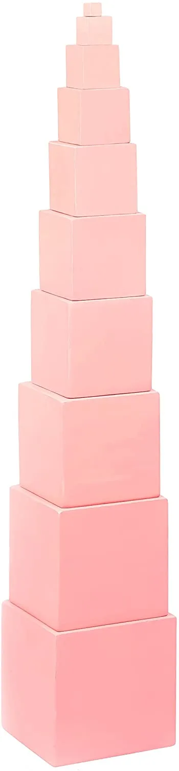 Montessori Würfelturm rosa Turm