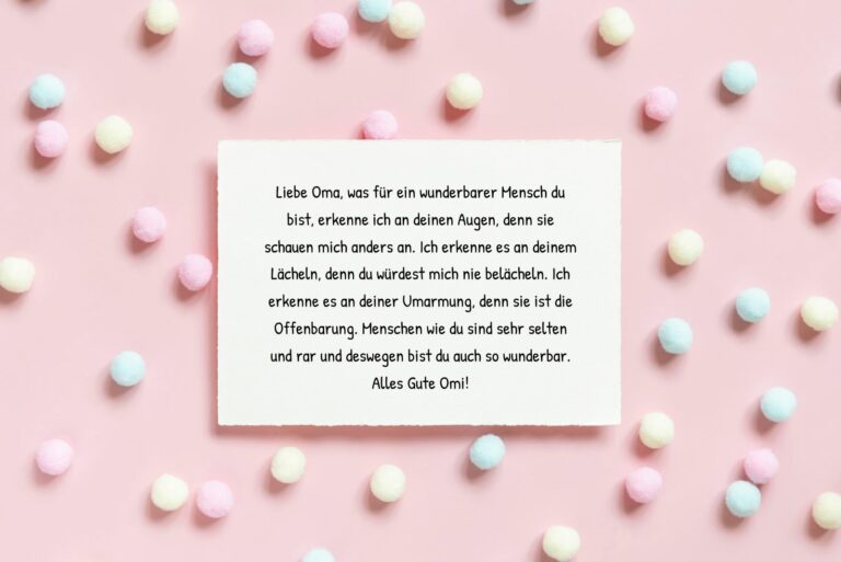 Rührender Geburtstagswunsch für Oma auf Papier geschrieben