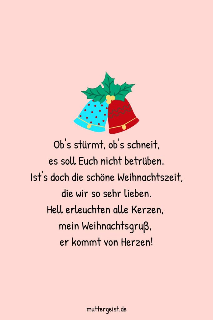 Herzergreifende Weihnachtssprüche und Wünsche für Karten