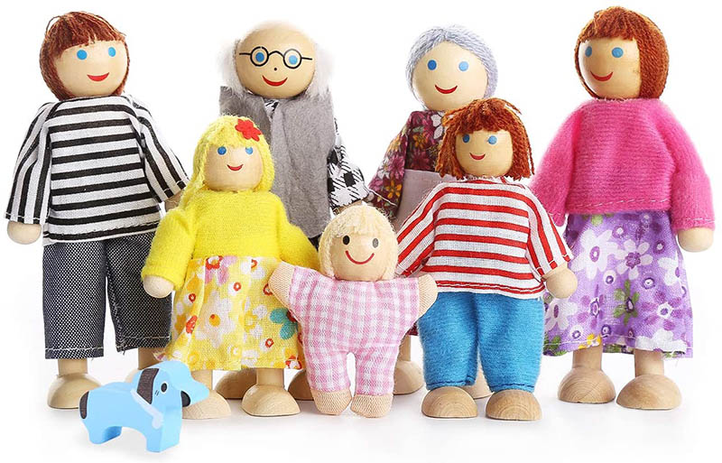 Playtee 7-köpfige Puppenfamilien