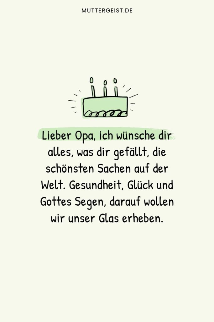 Geburtstagswünsche für Opa von Enkeln und Familie