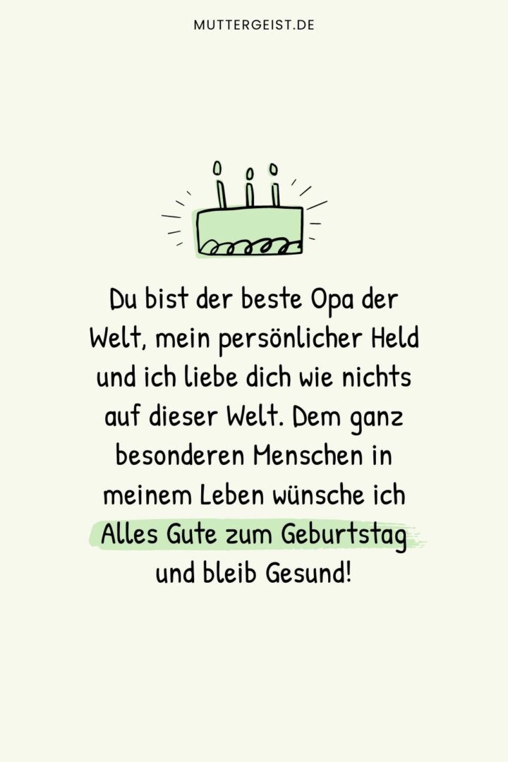 Geburtstagswünsche für Opa von Enkeln und Familie