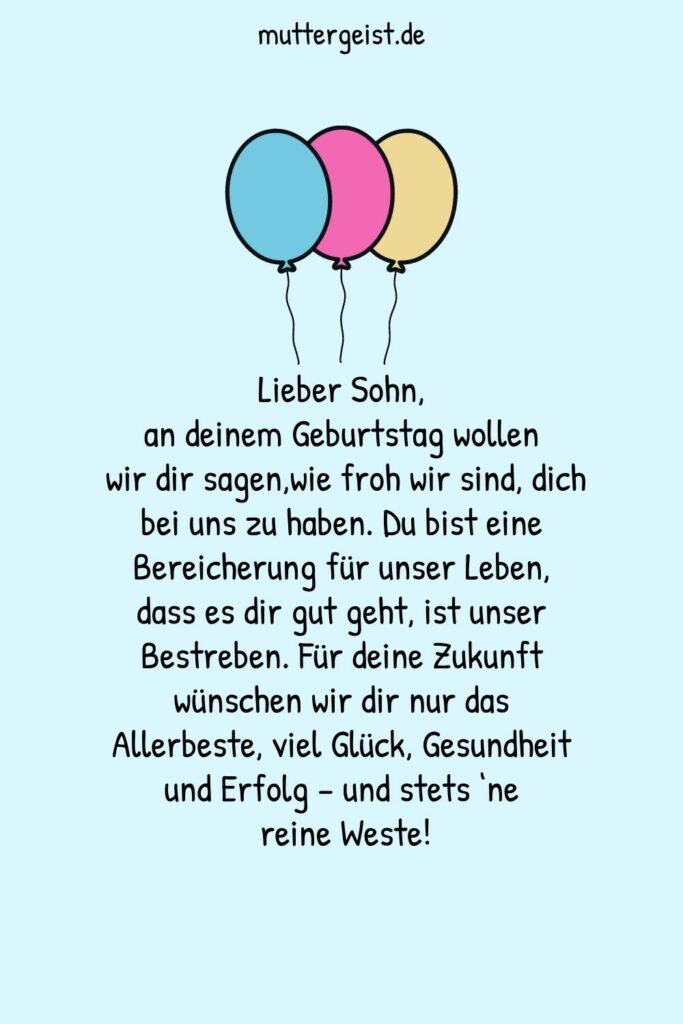 Geburtstagswünsche für deinen Sohn Lass dein Herz sprechen