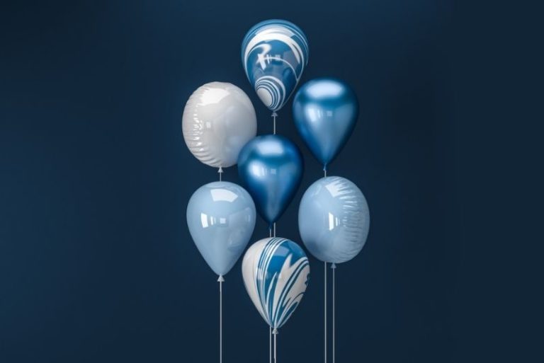 blaue Geburtstagsballons