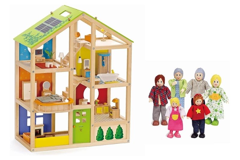 Hape E3401 Vierjahreszeitenhaus & E3500 Puppenfamilie