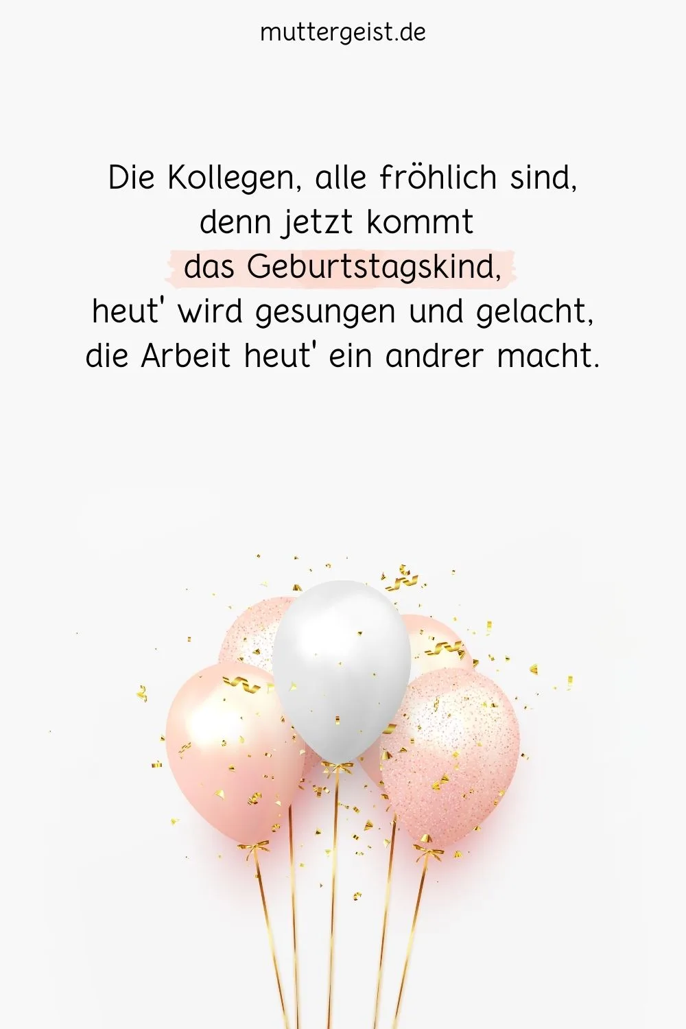 lustiger Geburtstagsreim mit Luftballons illustriert