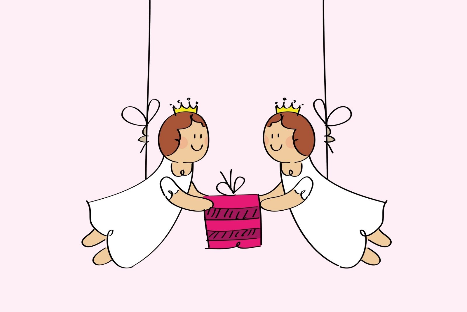 Illustration einer Geburtstagstorte mit religiösen Motiven