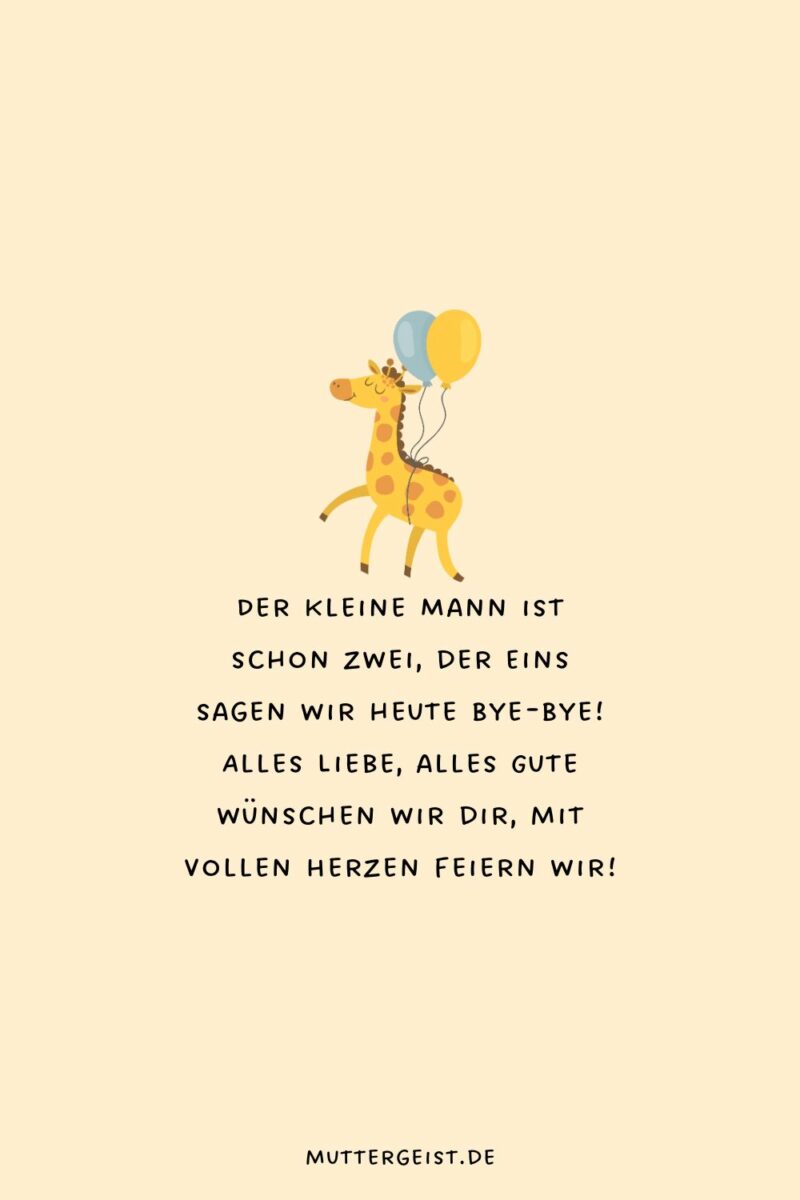 Freudige und spaßige Glückwünsche zum 2. Geburtstag
