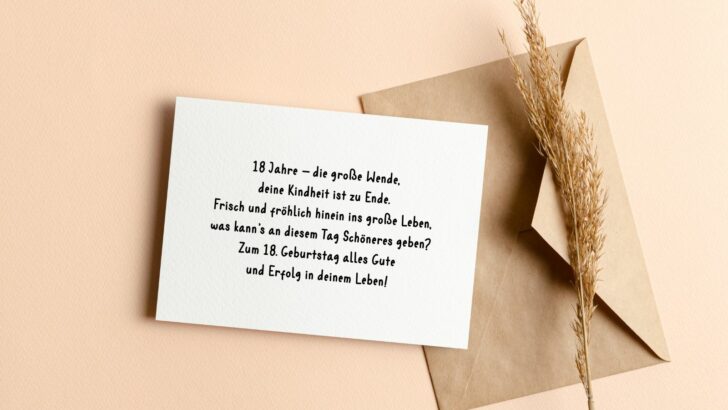 Glückwünsche zum 18. Geburtstag – Die herzlichsten Glückwünsche zur Volljährigkeit