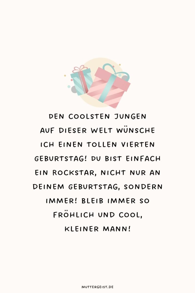 Liebevolle und herzliche Glückwünsche zum 4. Geburtstag