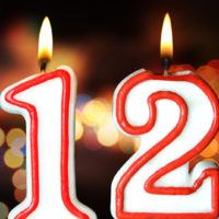 Geburtstagskerzen zum 12. Geburtstag