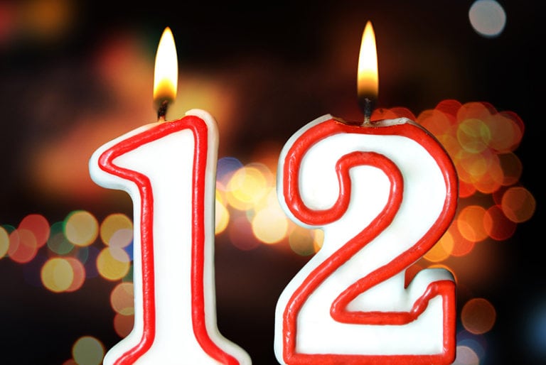Geburtstagskerzen zum 12. Geburtstag