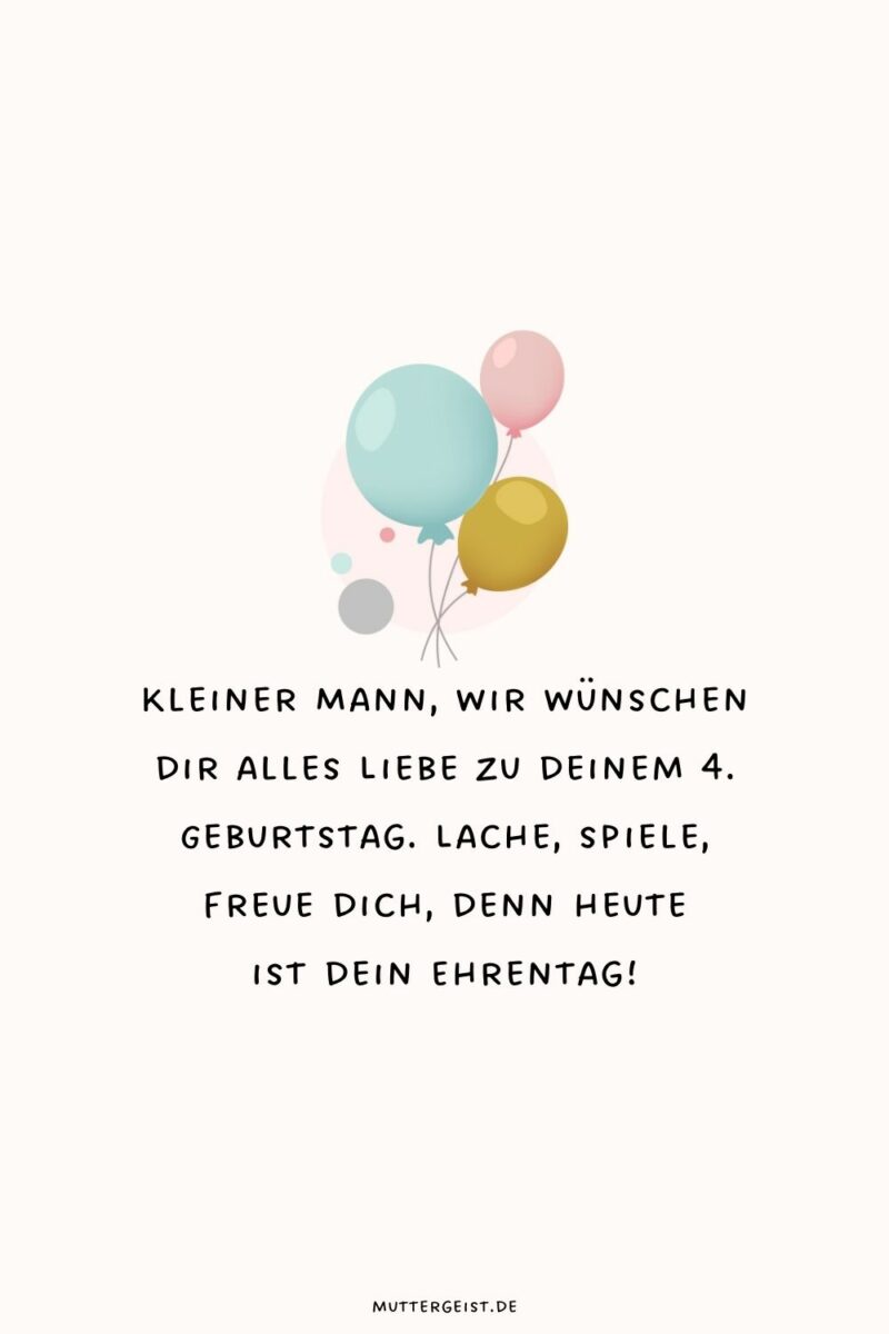 Liebevolle und herzliche Glückwünsche zum 4. Geburtstag