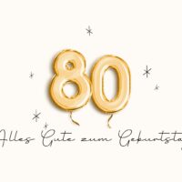 handgeschriebene Karte zum 80. Geburtstag