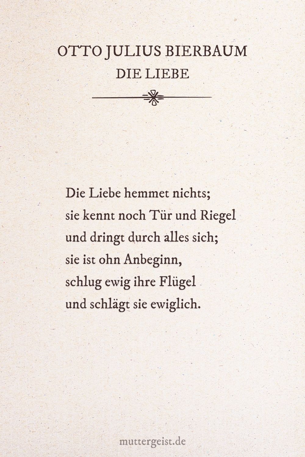 Gedicht für Verliebte von Otto Julius Bierbaum