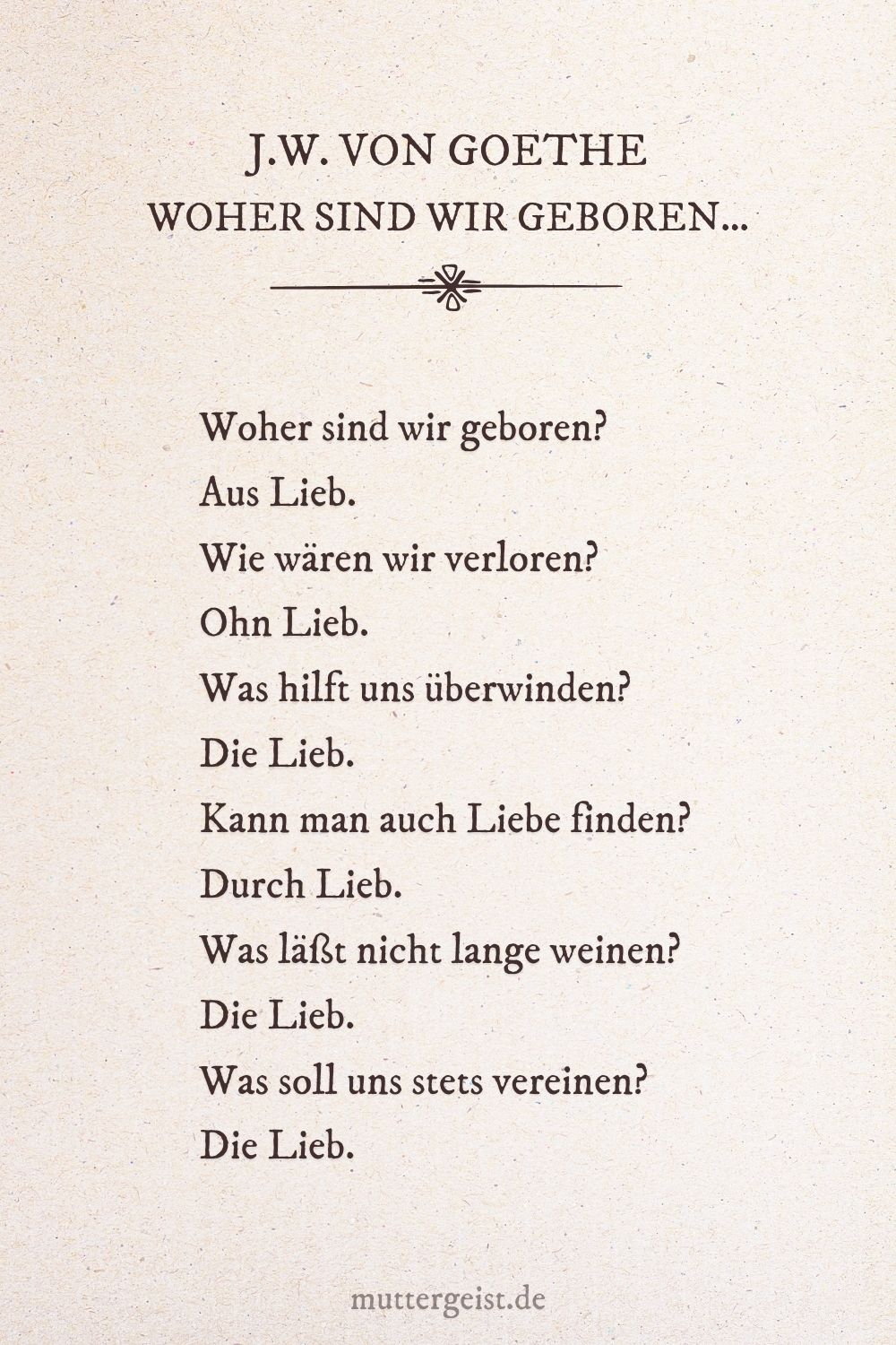 Gedicht von Johann Wolfgang von Goethe