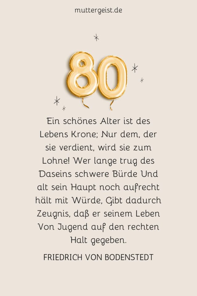 Die einfallsreichsten Glückwünsche zum 80. Geburtstag