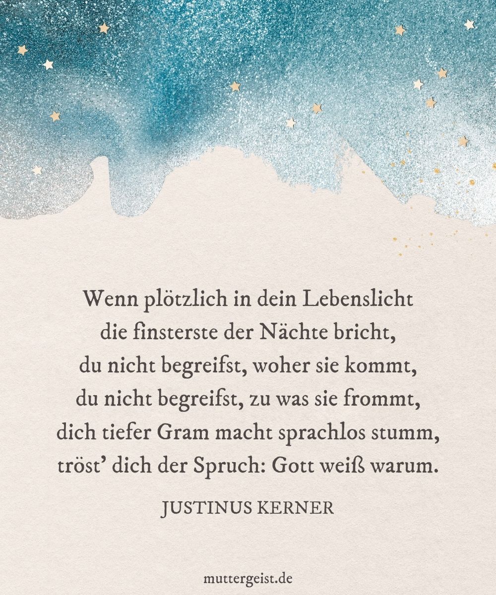 Justinus Kerner Gedicht über Trauer