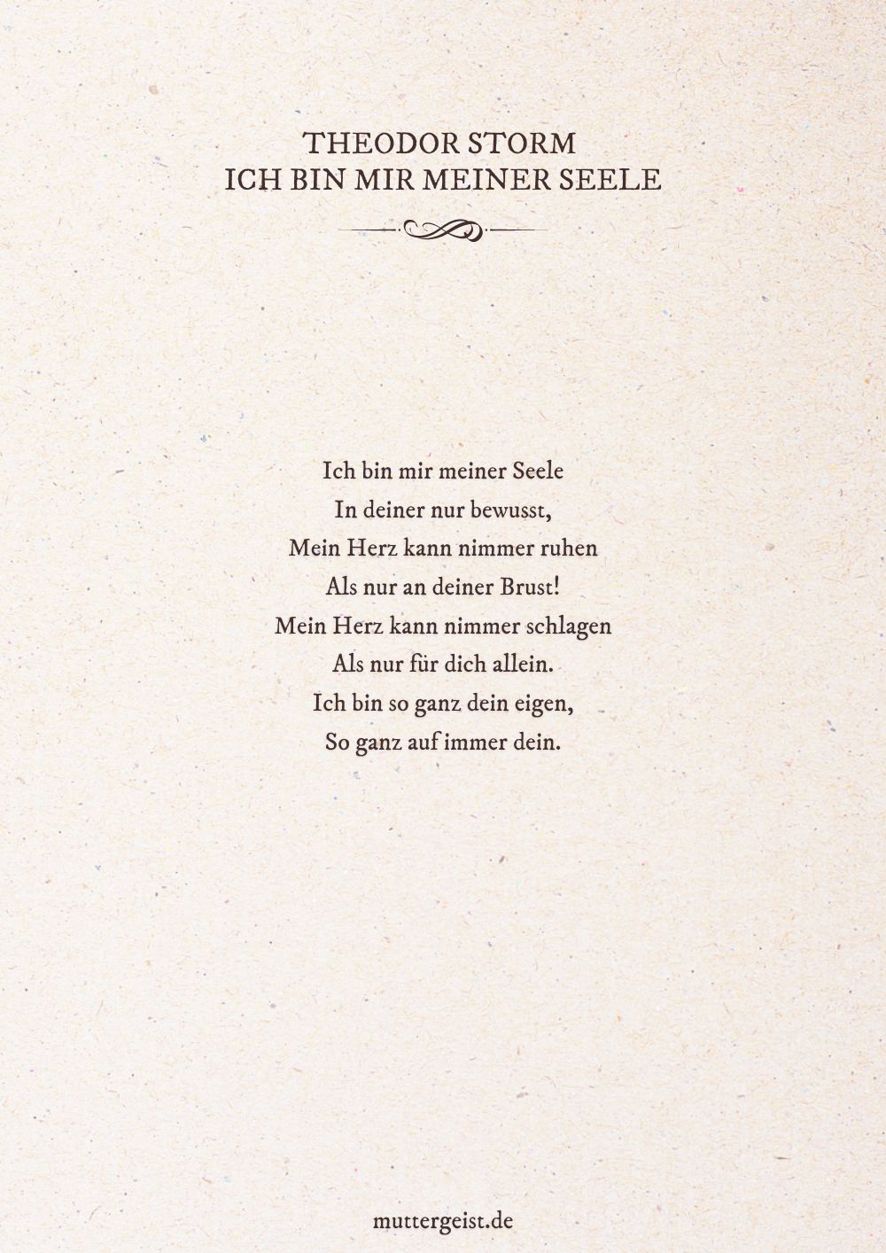 Liebesgedicht von Theodor Storm