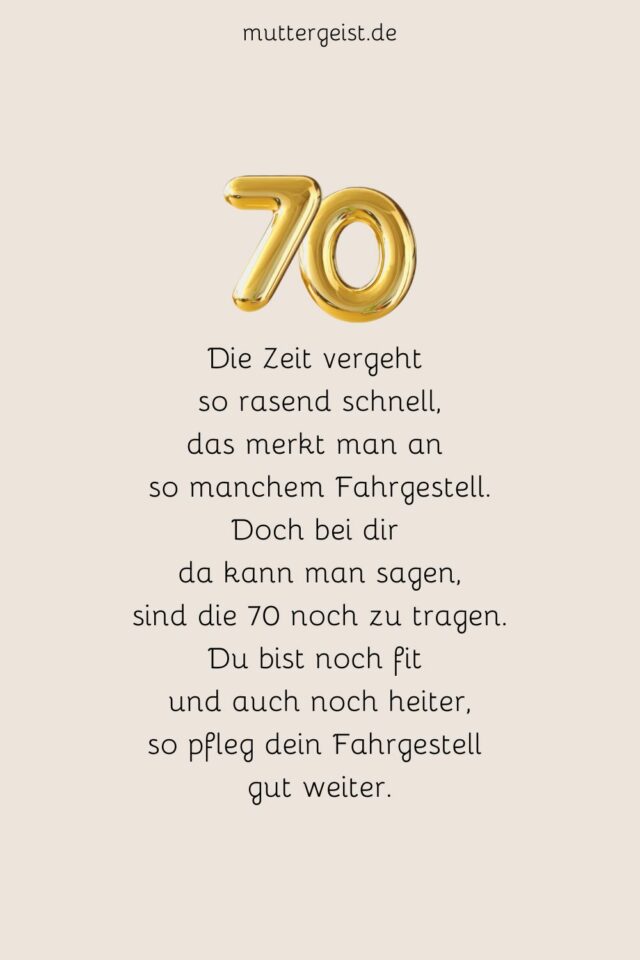 Glückwünsche zum 70. Geburtstag das Allerbeste
