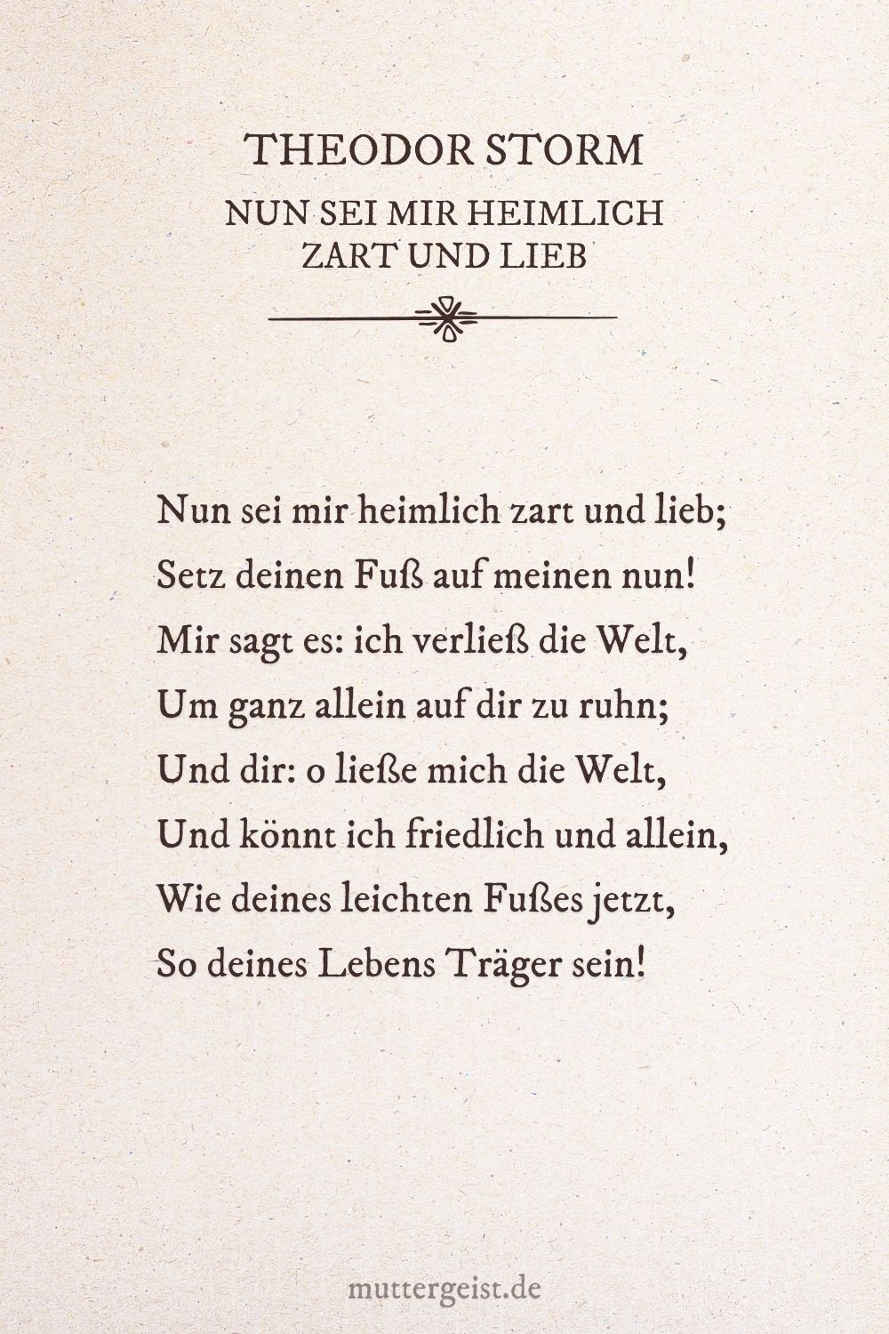 romantisches Gedicht von Theodor Storm