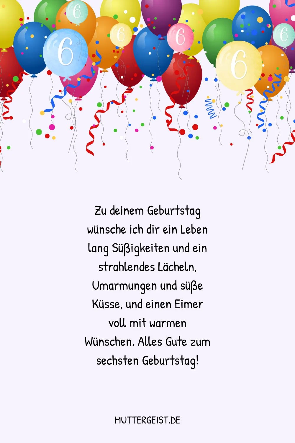Alles Gute zum sechsten Geburtstag