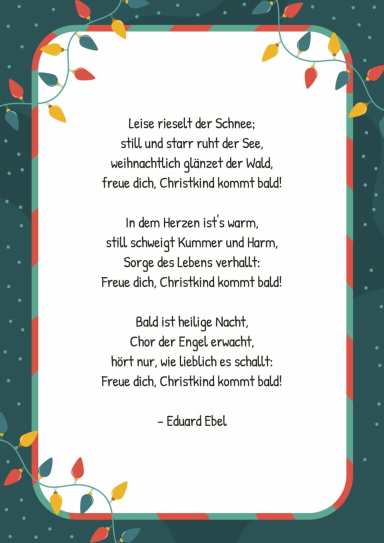 Kurze Weihnachtsgedichte Fur Kinder