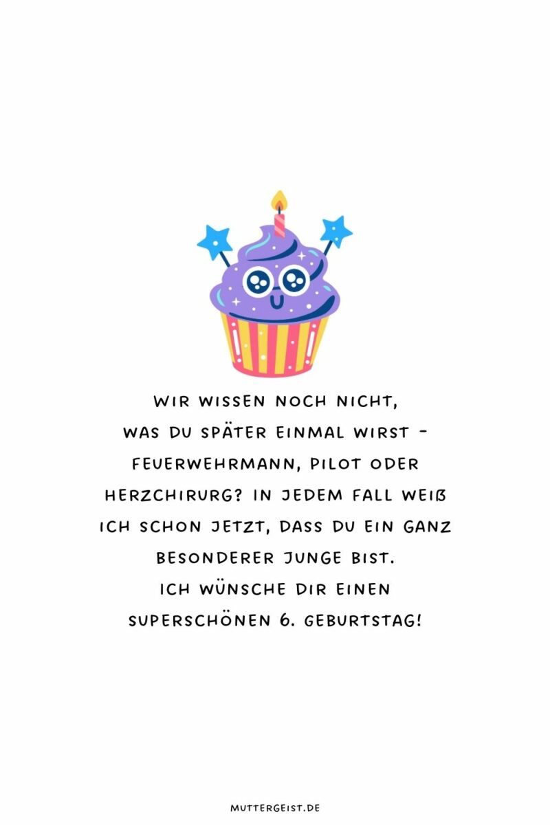 Zuckersüße und fröhliche Glückwünsche zum 6. Geburtstag