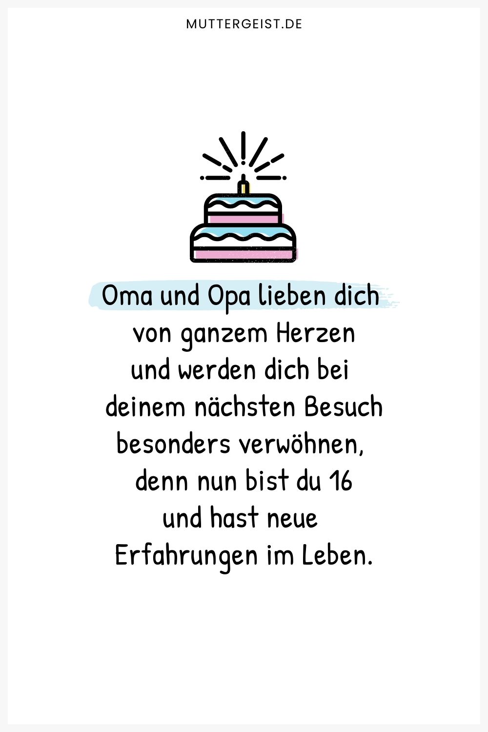 alles Gute zum 16. Geburtstag von Oma und Opa