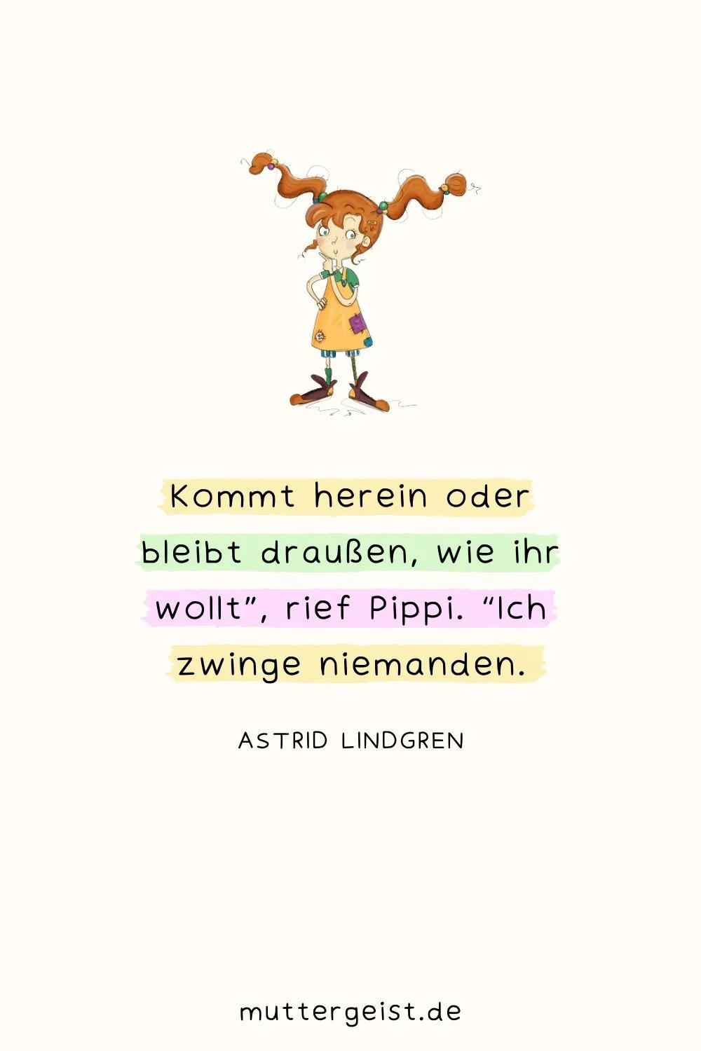 Astrid Lindgrens Satz aus Kapitel 8 (Pippi wird von Dieben besucht)