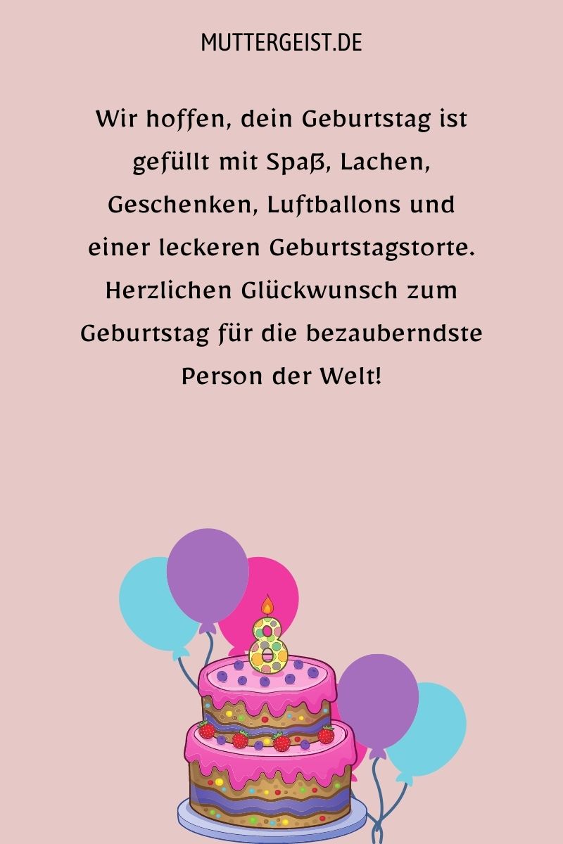 Glückwünsche zum 8. Geburtstag Gelungene Sprüche und Reime