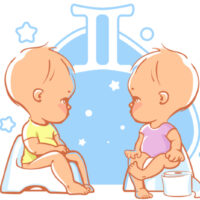 Baby Zwillinge Zeichen Illustration
