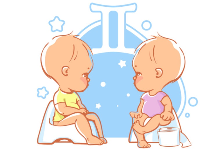 Baby Zwillinge Zeichen Illustration