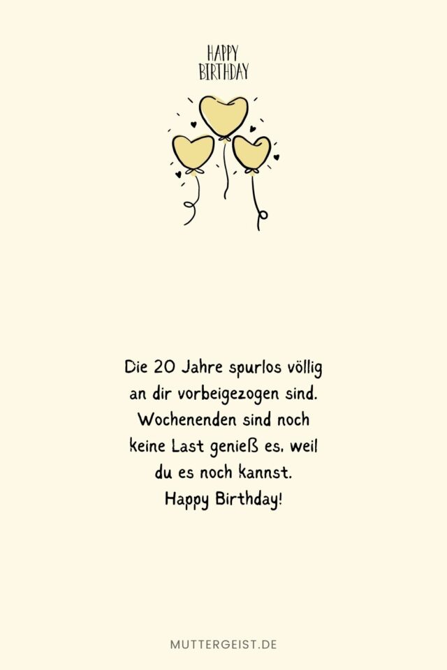 Geburtstagswünsche 20 Jahre 39 tolle Sprüche und Reime