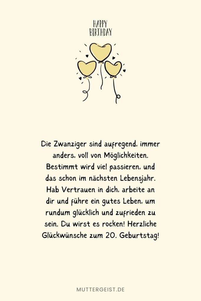 Geburtstagswünsche 20 Jahre 39 tolle Sprüche und Reime