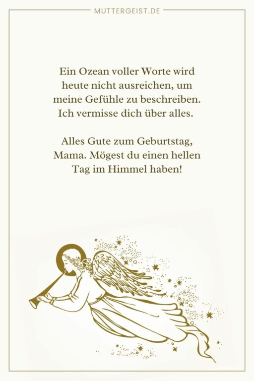 Geburtstagswünsche In Den Himmel Für Mama