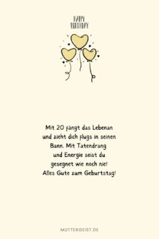 Geburtstagswünsche 20 Jahre 39 tolle Sprüche und Reime