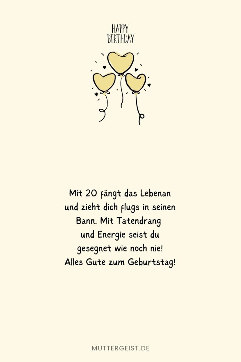 Geburtstagswünsche 20 Jahre 39 tolle Sprüche und Reime