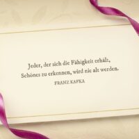 Vintage Geburtstagskarte mit weisem Zitat von Franz Kafka