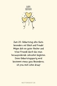 Geburtstagswünsche 20 Jahre 39 tolle Sprüche und Reime