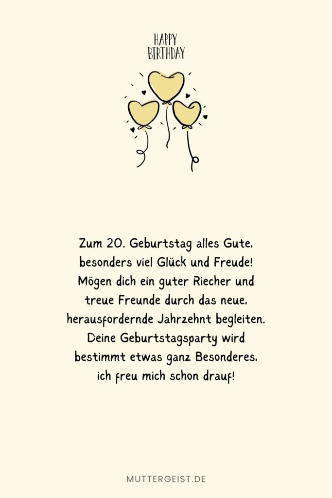 Geburtstagswünsche 20 Jahre 39 tolle Sprüche und Reime
