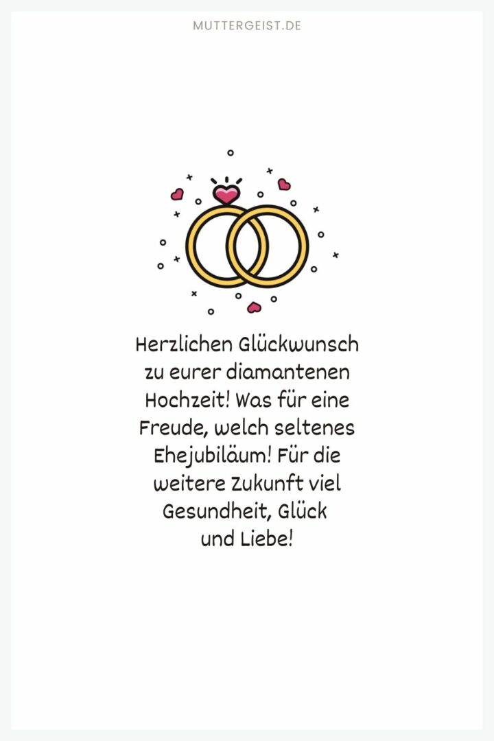 Glückwünsche zur diamantenen Hochzeit zum Ausdrucken kostenlos