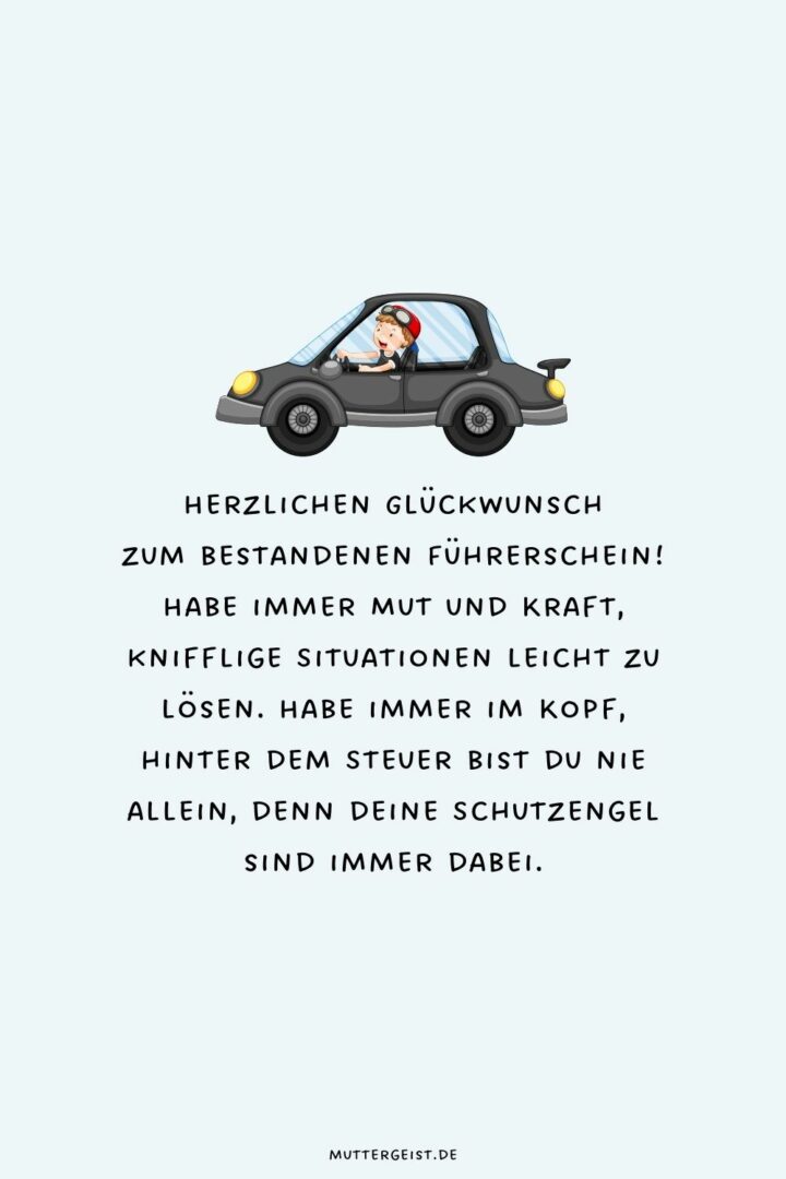 Top 100 Glückwünsche zum Führerschein an alle Fahrneulinge