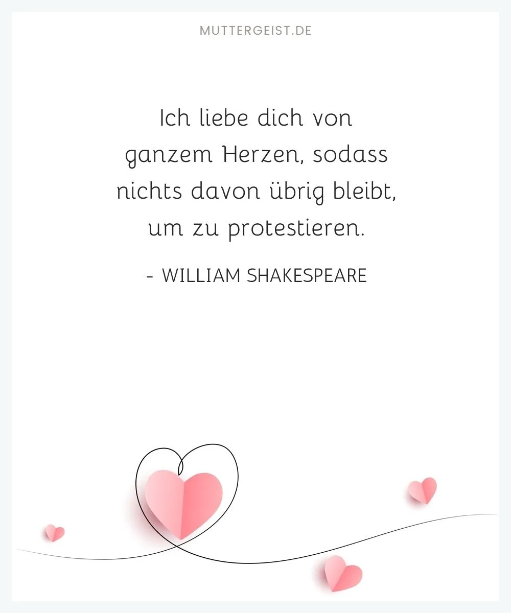 Ich liebe dich von ganzem Herzen Zitat von William Shakespeare