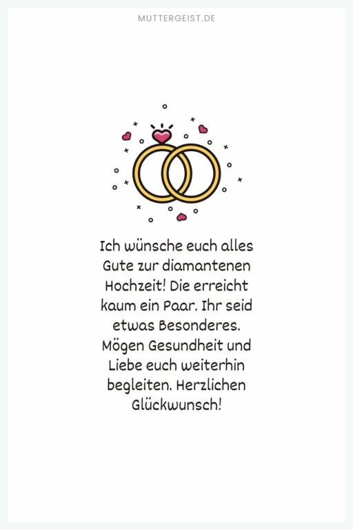 Glückwünsche zur diamantenen Hochzeit zum Ausdrucken kostenlos