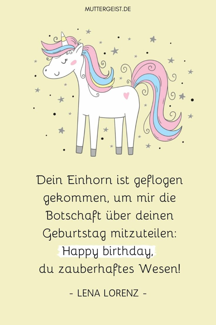 EinhornGeburtstagsgrüße Wunderbare EinhornSprüche für Groß und Klein