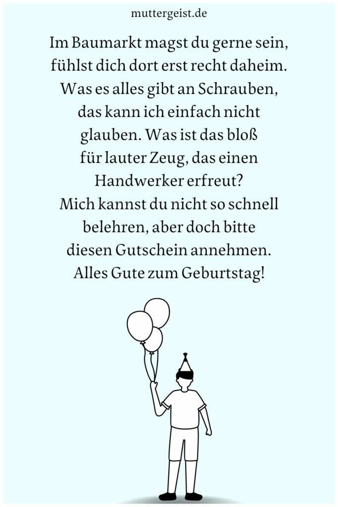 Geburtstagswünsche für Handwerker, die Hand und Fuß haben